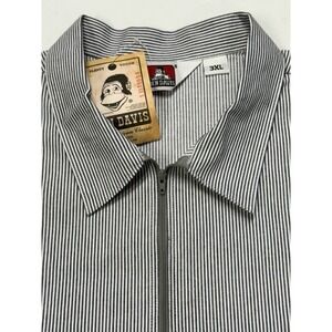 Ben Davis Hickory Stripe 1/4 Zip Pullover Shirt Men's 3XL Short Sleeve Workwear